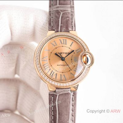 Best Replica Cartier Ballon Bleu Citizen Watch Salmon Dial with Diamond